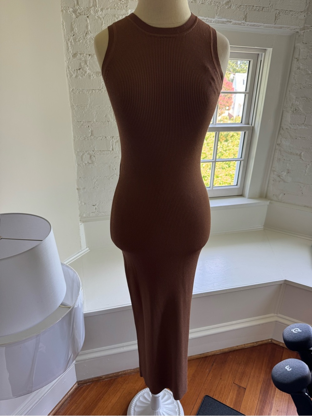 Rails Sleeveless Ribbed Maxi Dress in Chocolate Brown